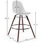 Dining Stools - Scandinavian Design - Dark Wood Legs - Pack of 4 - Skögur