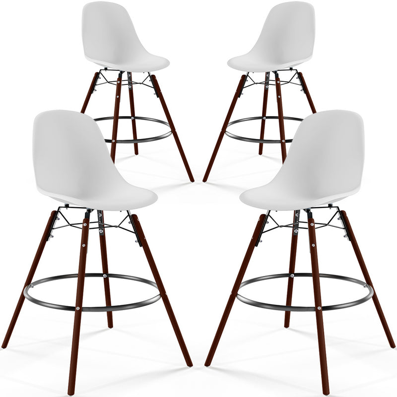Dining Stools - Scandinavian Design - Dark Wood Legs - Pack of 4 - Skögur