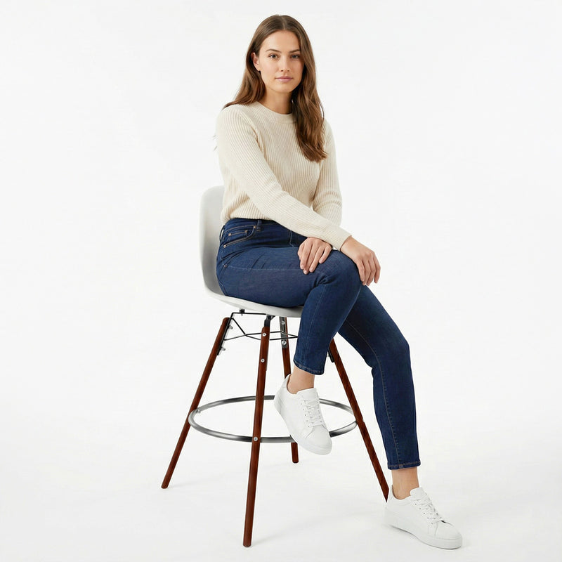 Dining Stools - Scandinavian Design - Dark Wood Legs - Pack of 4 - Skögur