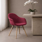 Velvet Dining Chair - Scandinavian Design and Wooden Legs - Nordika