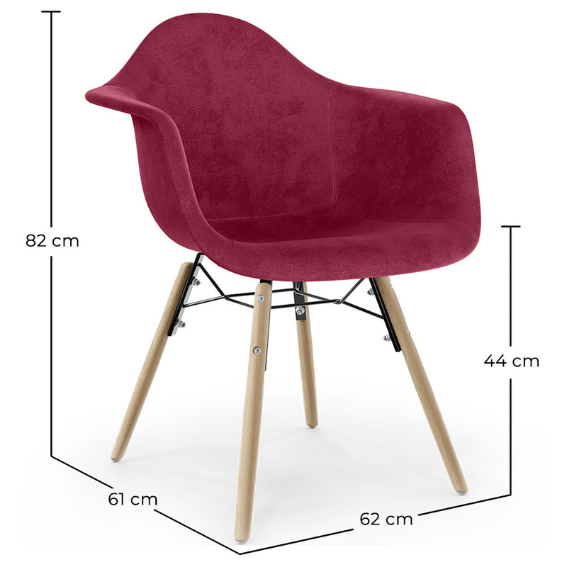 Velvet Dining Chair - Scandinavian Design and Wooden Legs - Nordika