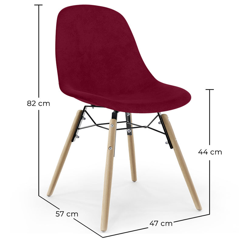 Velvet Dining Chair - Scandinavian Design and Wooden Legs - Skögur