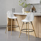 Velvet Bar Stool - Scandinavian Design and Wooden Legs - Skögur