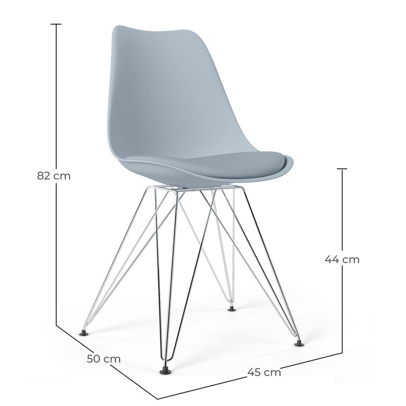 Dining Chair with Cushion - Scandinavian Design and Metal Legs - Skögur