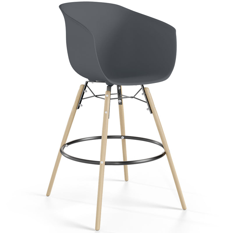 Bar Stool - Scandinavian Design - Natural Wood Legs - Melania