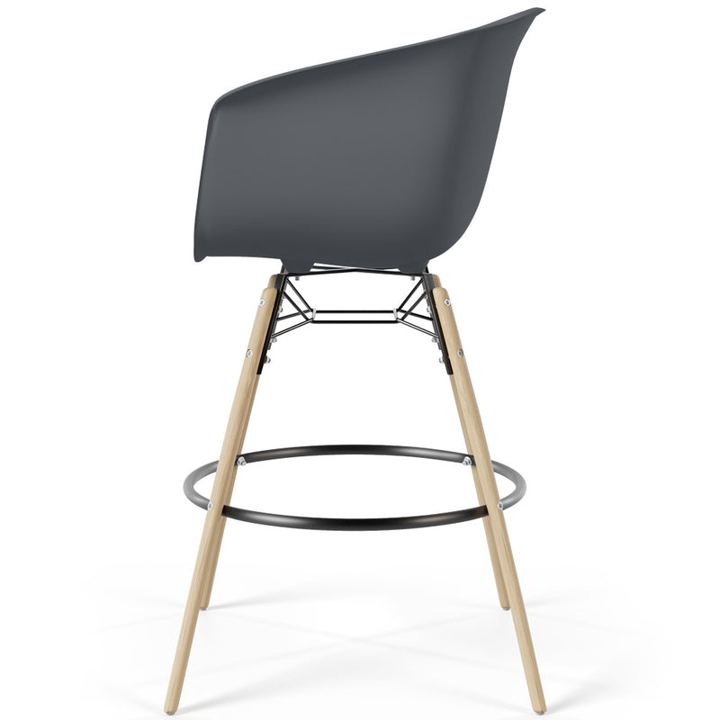 Bar Stool - Scandinavian Design - Natural Wood Legs - Melania