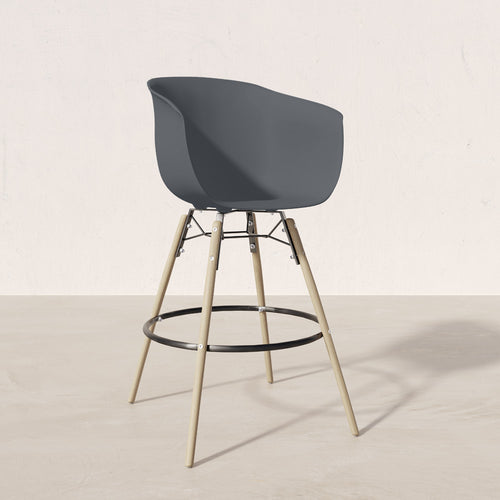 Bar Stool - Scandinavian Design - Natural Wood Legs - Melania