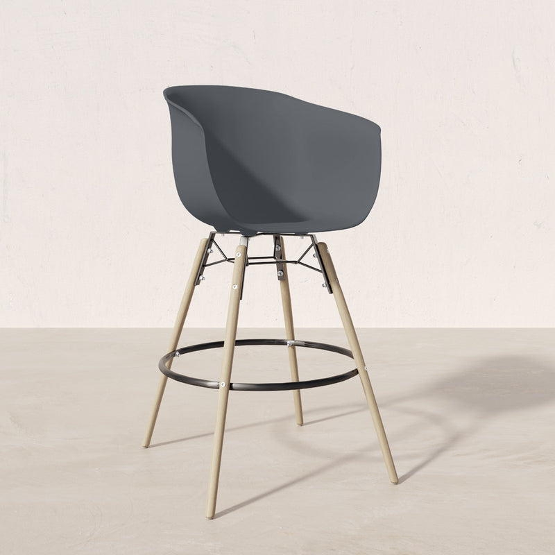 Bar Stool - Scandinavian Design - Natural Wood Legs - Melania