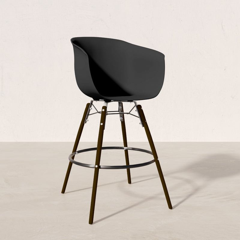 Bar Stool - Scandinavian Design - Dark Wood Legs - Pirela