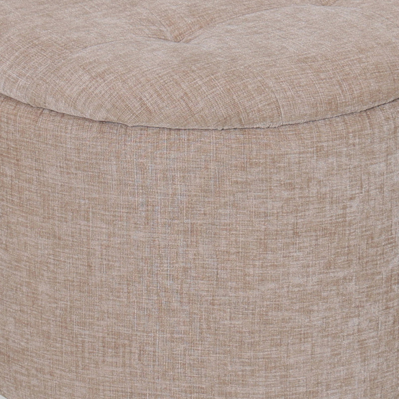 Stool With Storage Upholstered In Chenille - Tony