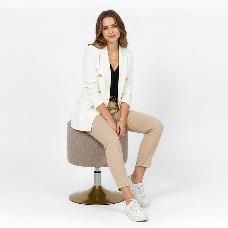 Stool With Storage Upholstered In Chenille - Tony