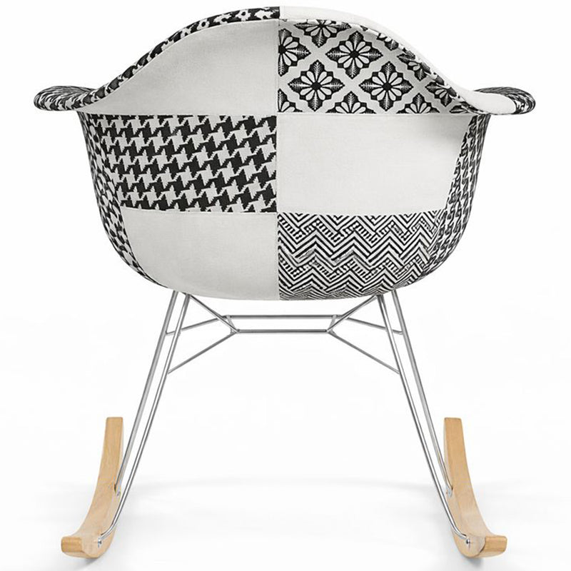 Rocking chair Nordic-style Patchwork– Upholstered in Fabric – Patchwork Sam