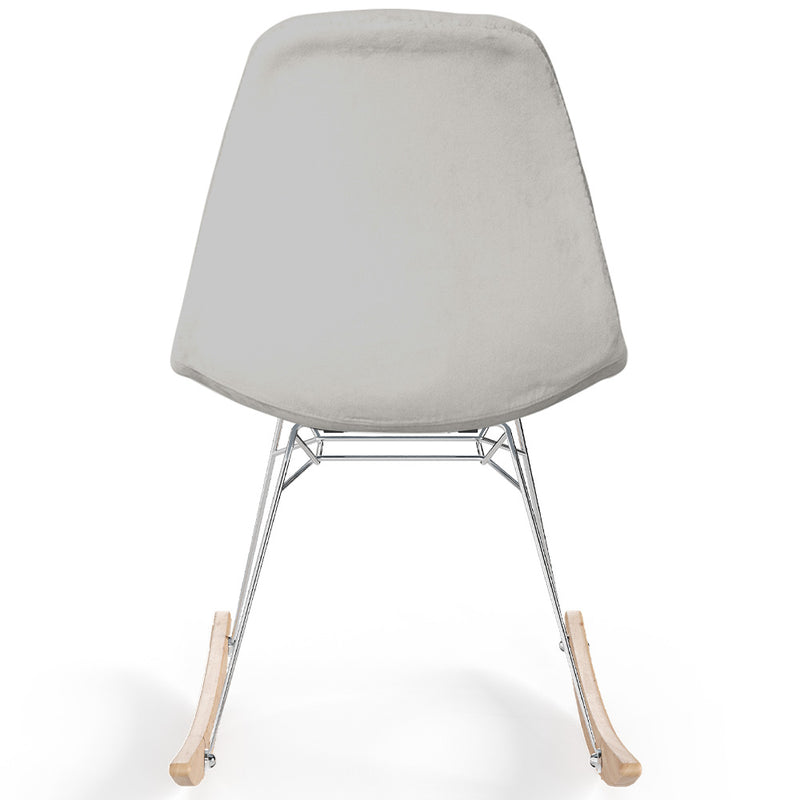 Rocking Chair Modern Fabric Upholstered for Adults - Steel and Wood Legs - Skögur