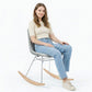 Rocking Chair Modern Fabric Upholstered for Adults - Steel and Wood Legs - Skögur