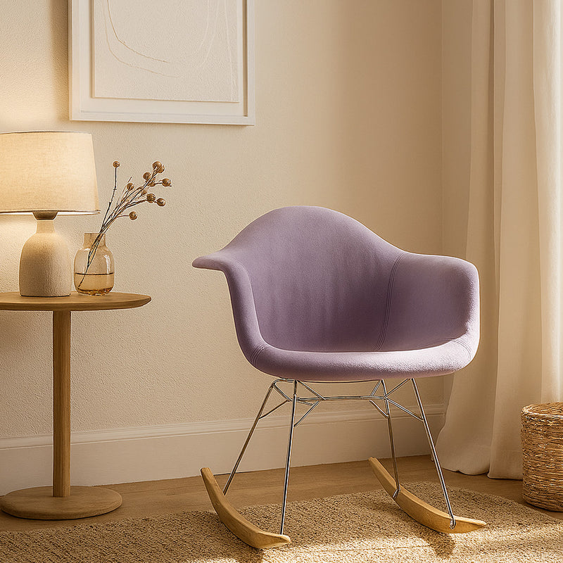 Rocking Chair Modern Fabric Upholstered – Nordic Style - Nordika