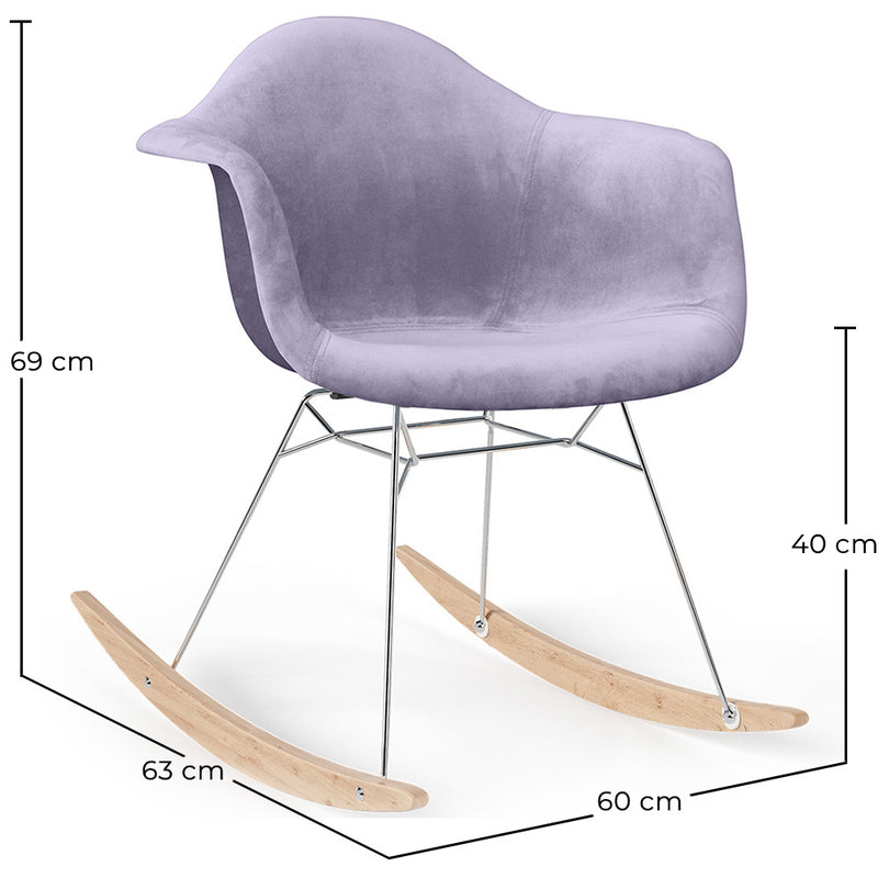Rocking Chair Modern Fabric Upholstered – Nordic Style - Nordika