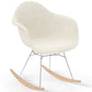 Rocking Chair Bouclé with Arms – Scandinavian Design with Steel and Wood - Nordika
