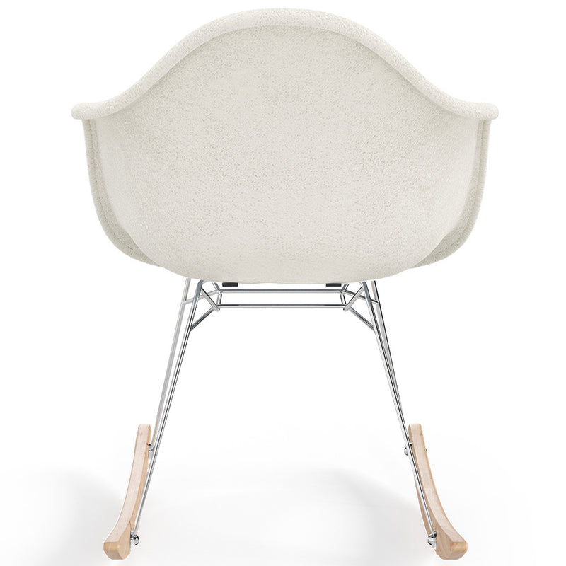 Rocking Chair Bouclé with Arms – Scandinavian Design with Steel and Wood - Nordika