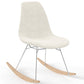 Rocking Chair  Minimalist Bouclé – Nordic Style with Wood and Steel Base - Skögur