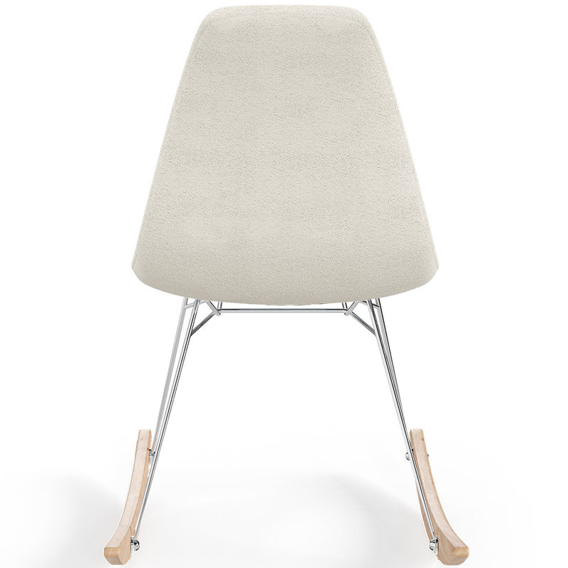 Rocking Chair  Minimalist Bouclé – Nordic Style with Wood and Steel Base - Skögur