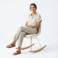 Rocking Chair  Minimalist Bouclé – Nordic Style with Wood and Steel Base - Skögur