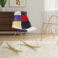 Rocking Chair Modern Patchwork – Nordic Style with Wooden and Steel Legs - Skögur