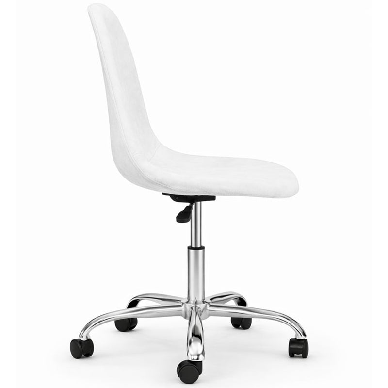Office Chair Swivel with Wheels – Velvet Upholstery – Steel Legs - Denisse