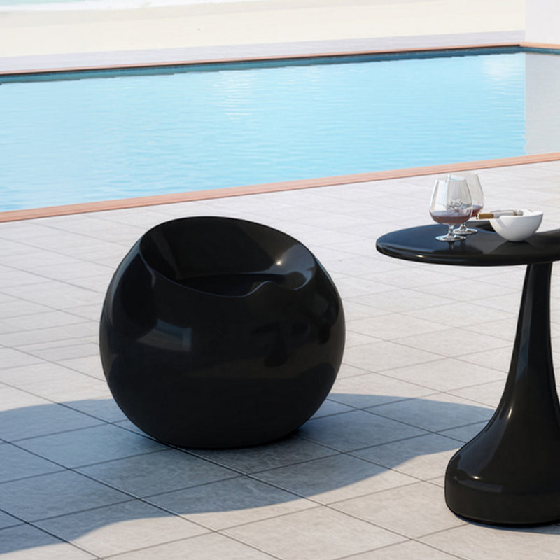 Modern Ball Chair With Contemporary ABS Design Glossy Round Seat For Home And Office Circle