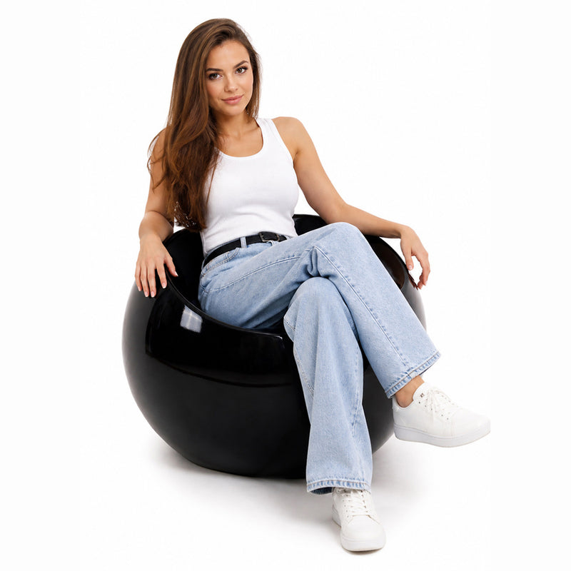 Modern Ball Chair With Contemporary ABS Design Glossy Round Seat For Home And Office Circle