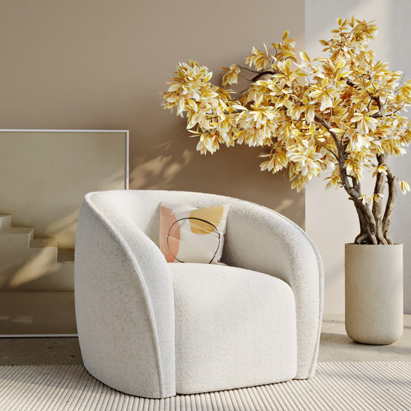 Armchair with Armrests - Upholstered in Boucle Fabric - Seral - gallery 4