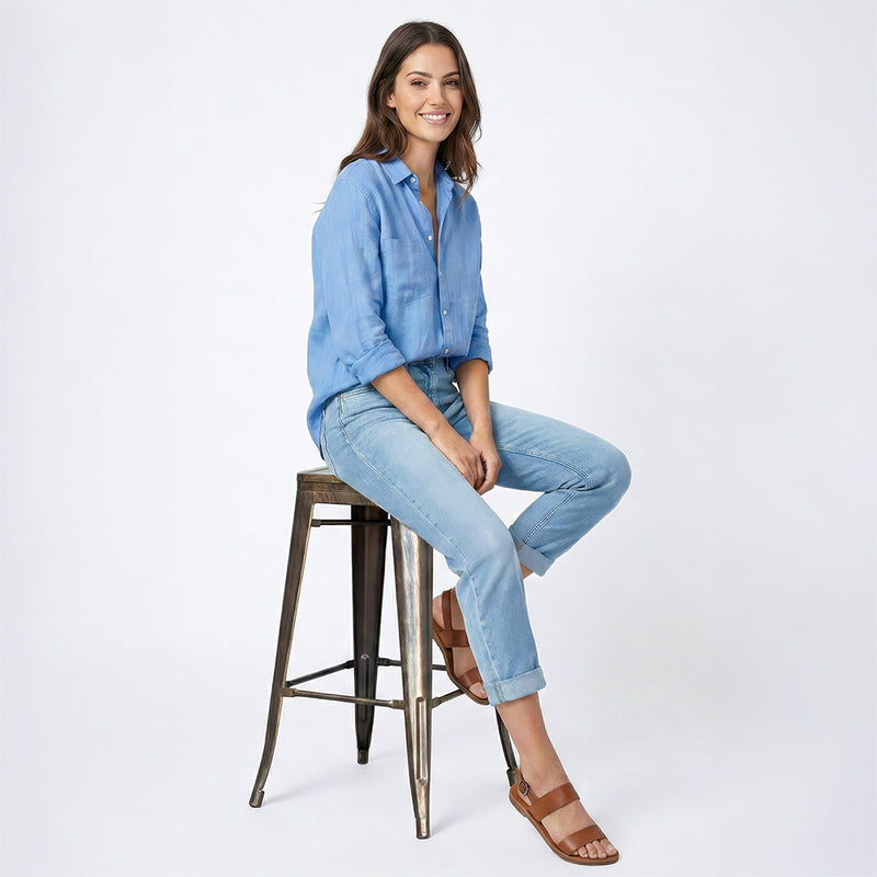 Barhocker im Industriedesign - Holz und Stahl - 76cm - Stylix