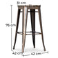 Barhocker im Industriedesign - Holz und Stahl - 76cm - Stylix