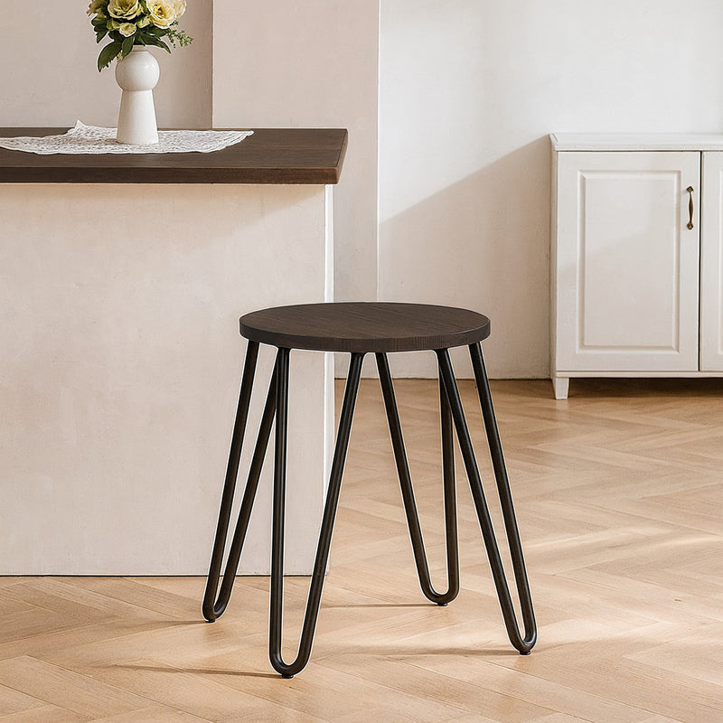 Sgabello Hairpin - 43cm - Legno scuro e metallo