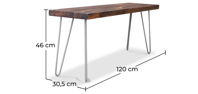 Industrielles Design Bank - Holz und Metall - Hairpin