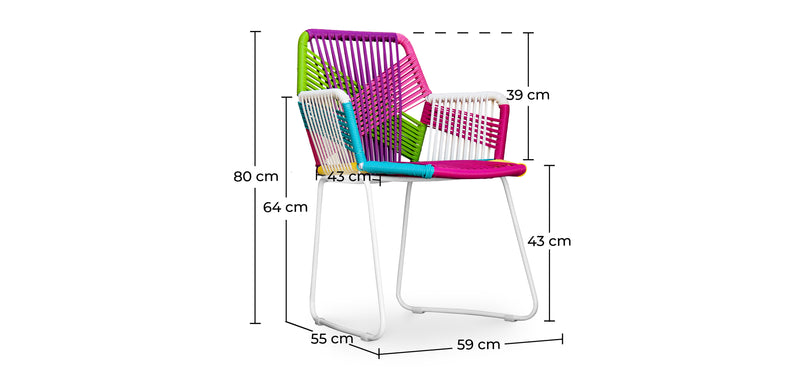 Outdoor Chair with Armrests - Garden Chair - Multicoloured - Frony - gallery 12