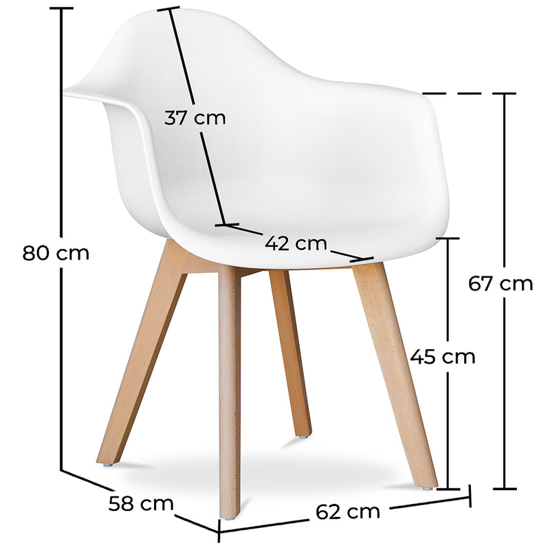 Dining Chair with Armrests - Scandinavian Style - Dominic - gallery 8