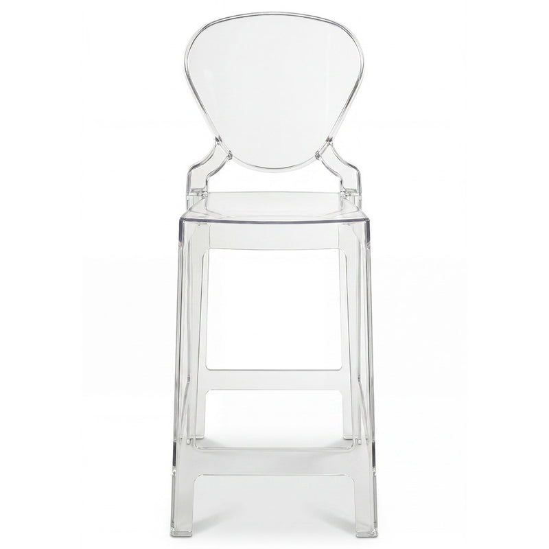 Tabouret de bar avec dossier - Design transparent - 65 cm - Lumen