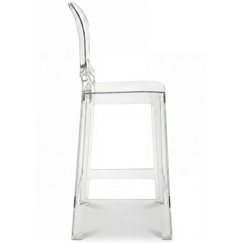 Tabouret de bar avec dossier - Design transparent - 65 cm - Lumen
