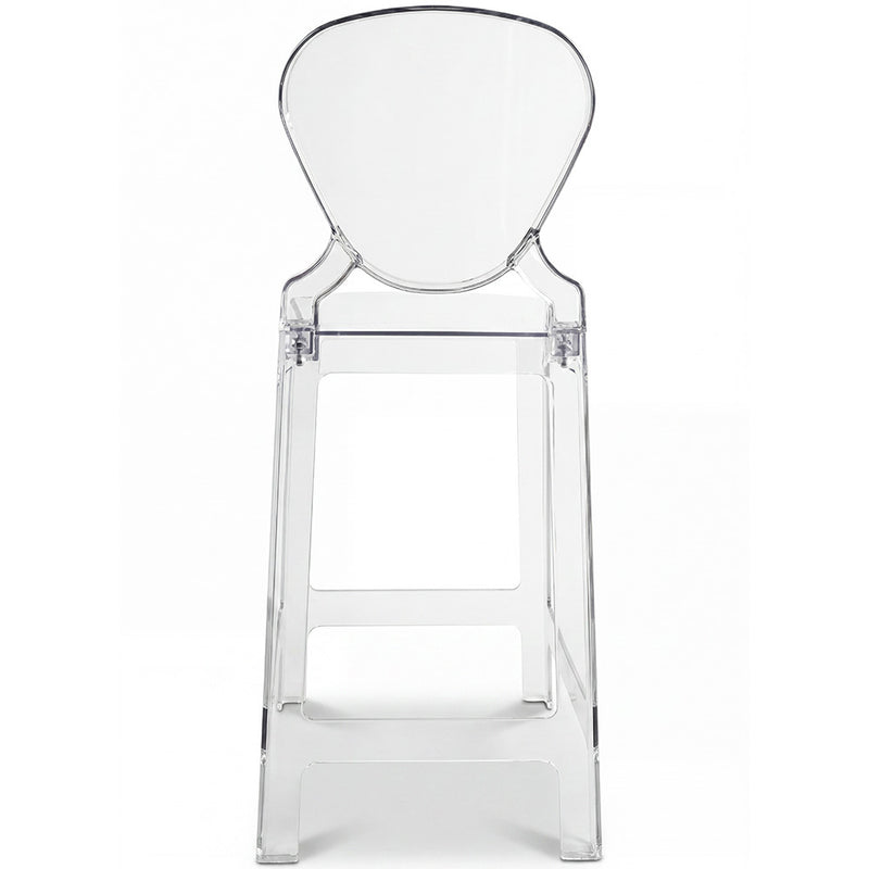 Tabouret de bar avec dossier - Design transparent - 65 cm - Lumen