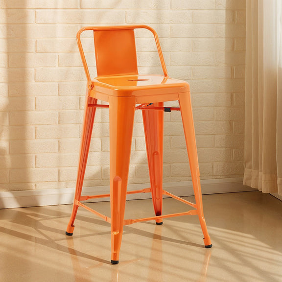 Bar Stool with Backrest - Industrial Design - 60cm - New Edition - Stylix - gallery 4