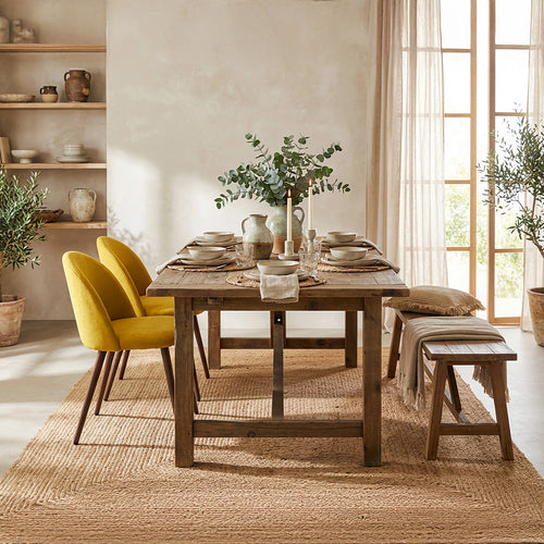 Dining Chair - Upholstered in Fabric - Scandinavian Style - Evelyne - gallery 2