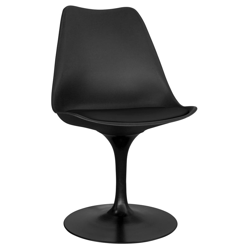 Sedia Tulipan nera con cuscino