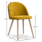Dining Chair Upholstered in Fabric - Scandinavian Style Solid Natural Wood Style Legs- Evelyne