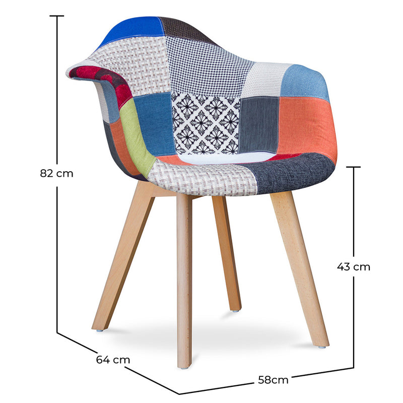 Sedia Dawick dal design premium - Patchwork Pixi