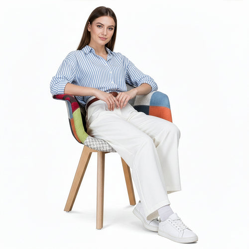 Cadeira Dawick de design premium - Patchwork Pixi