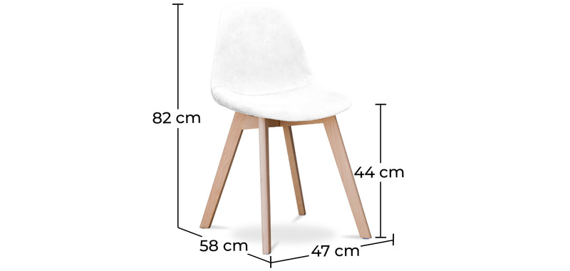 Chaise de salle à manger en tissu - Style scandinave - Denisse