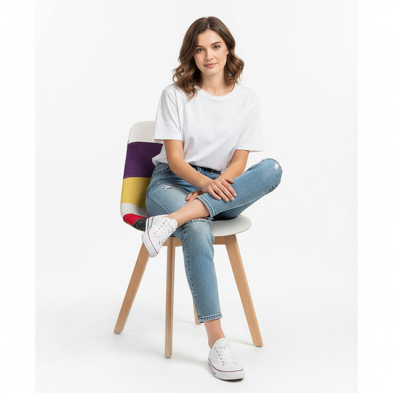 Sedia da pranzo Denisse in stile scandinavo dal design premium - Patchwork Tessa