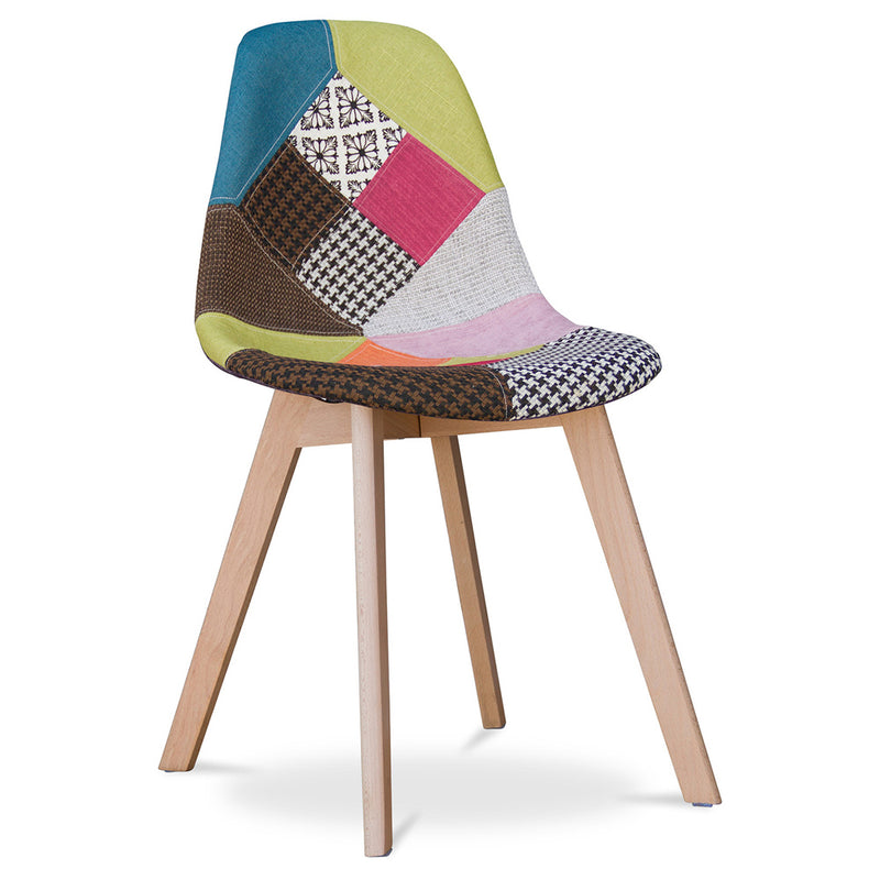 Cadeira de jantar Denisse de estilo escandinavo, design premium - Patchwork Simona