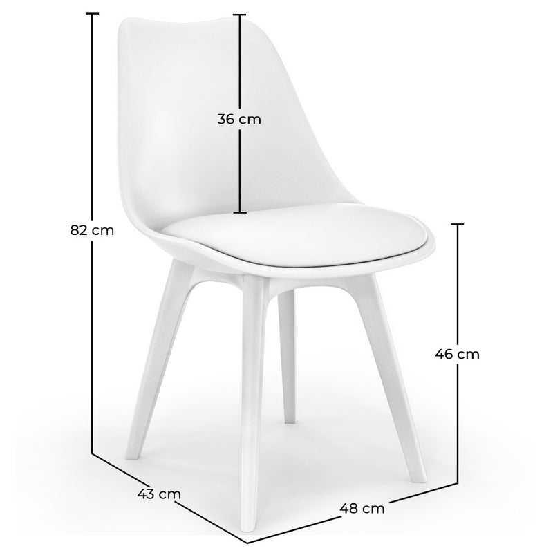 Sedia da pranzo Denisse in stile scandinavo, design premium con cuscino