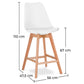 Scandinavian style stool - wooden legs - Denisse